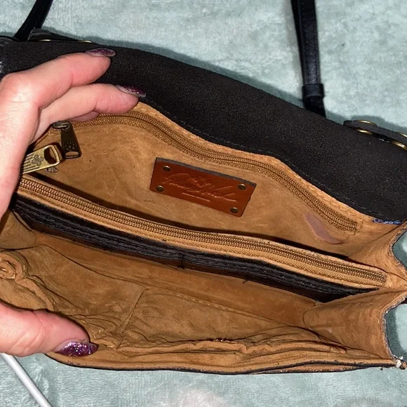EUC Patricia Nash Floral crossbody leather Bag